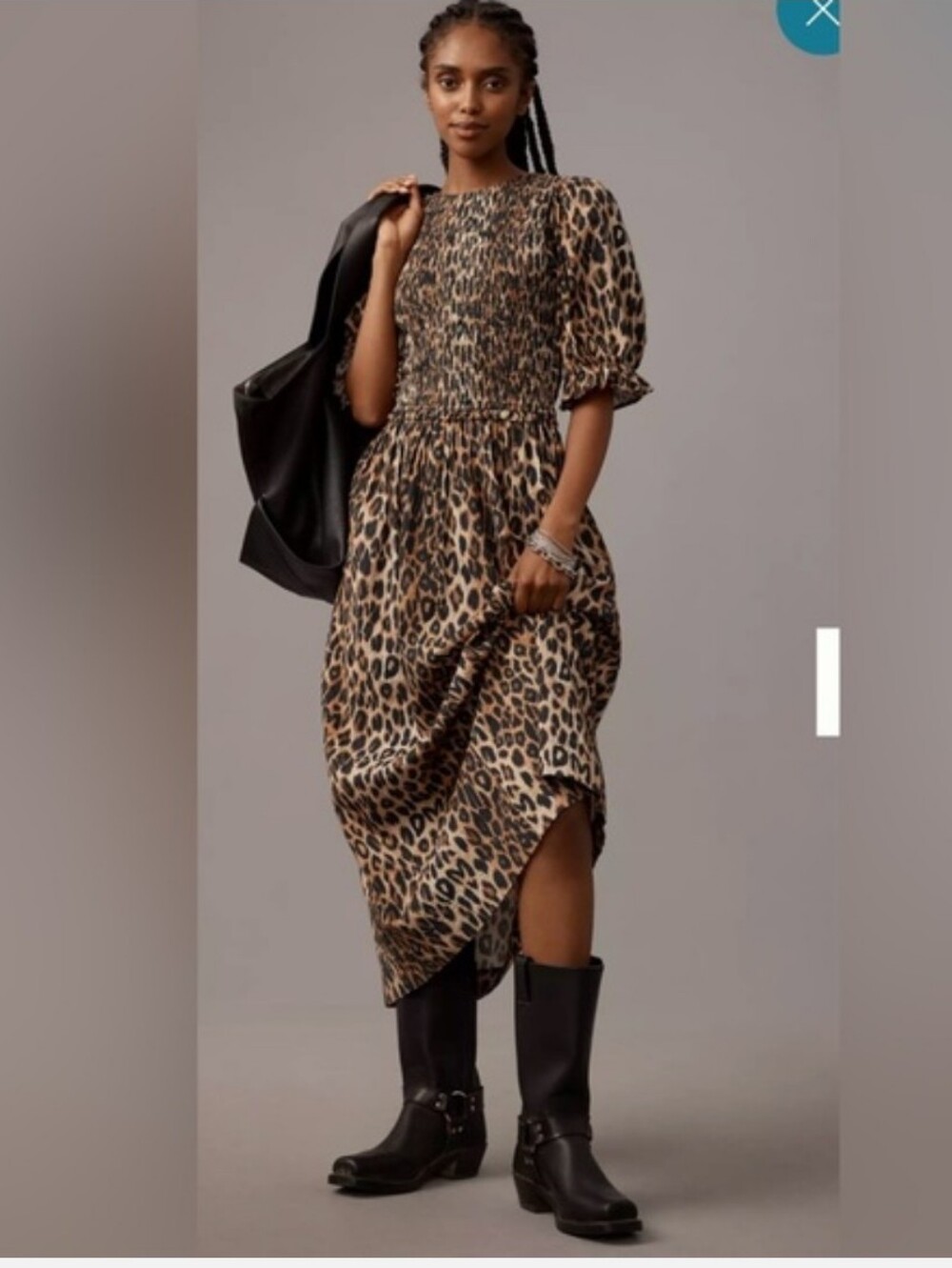 Damson Madder Bluebelle Leopard Print  Midi Dress Size 12 - Picture 12 of 12